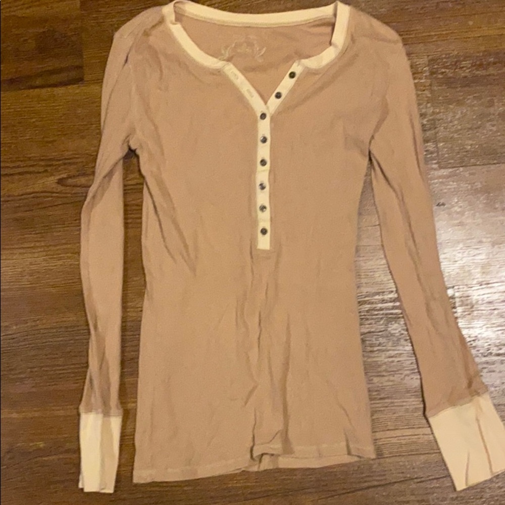 Tan long sleeve long john shirt